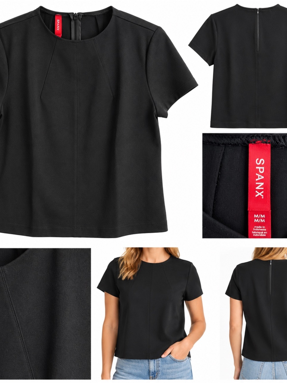 SPANX The Perfect Funnel Top Black Size Medium NWT